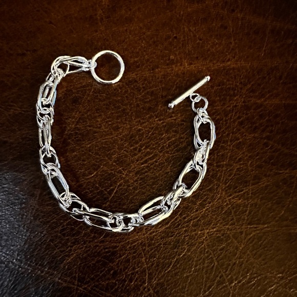 Silver 925 toggle clasp Chain Bracelet - Picture 4 of 8